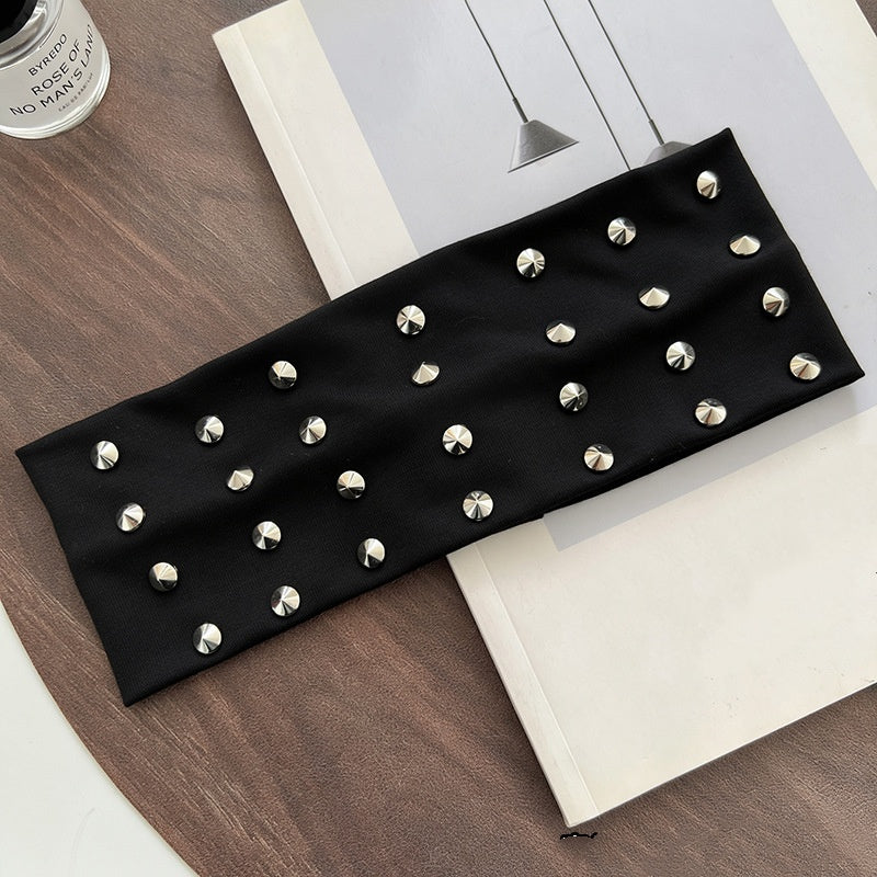 ZGLHUA Women Rivet Elastic Headwear