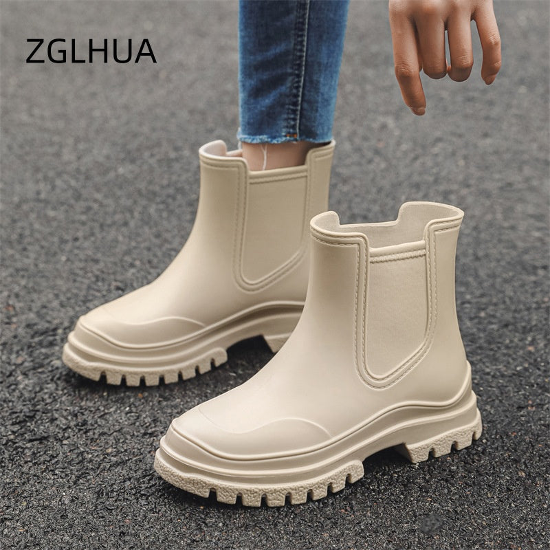 ZGLHUA Women Rubber Martin Rainboots