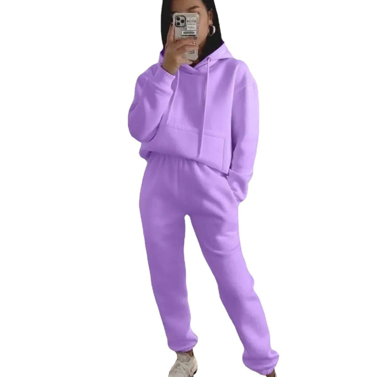 487# AL 3D Silver Logo Women Hoodies Pants Set