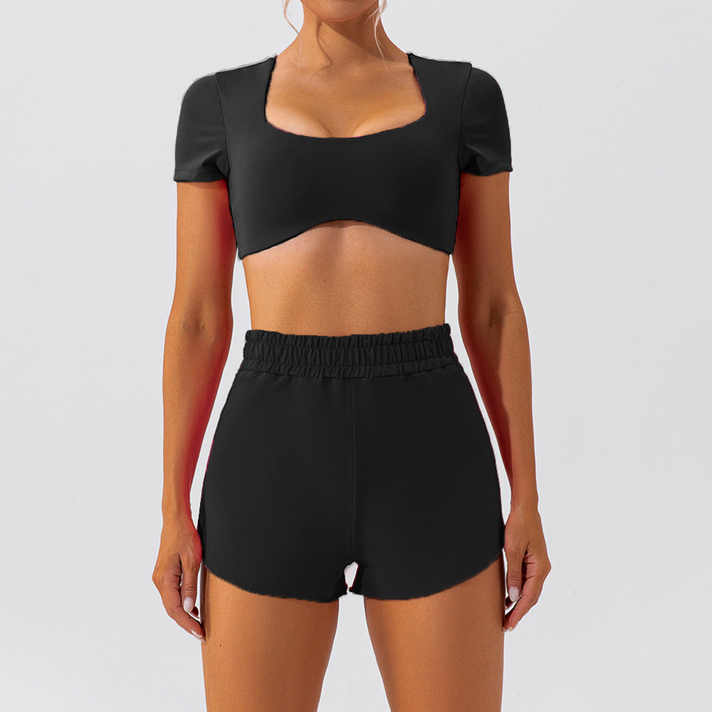 53# AL Short Sleeve Bra And Shorts Set