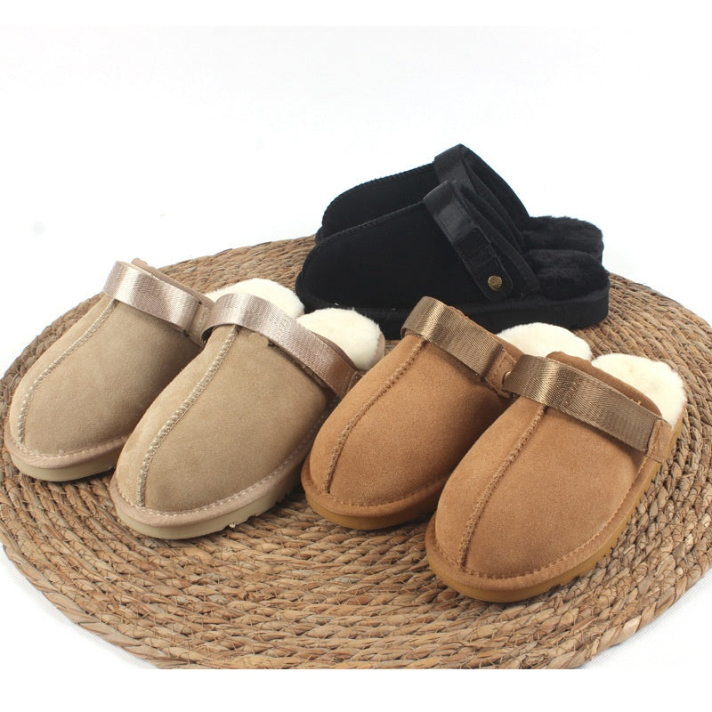 E3616#Genuine Leather Slipper