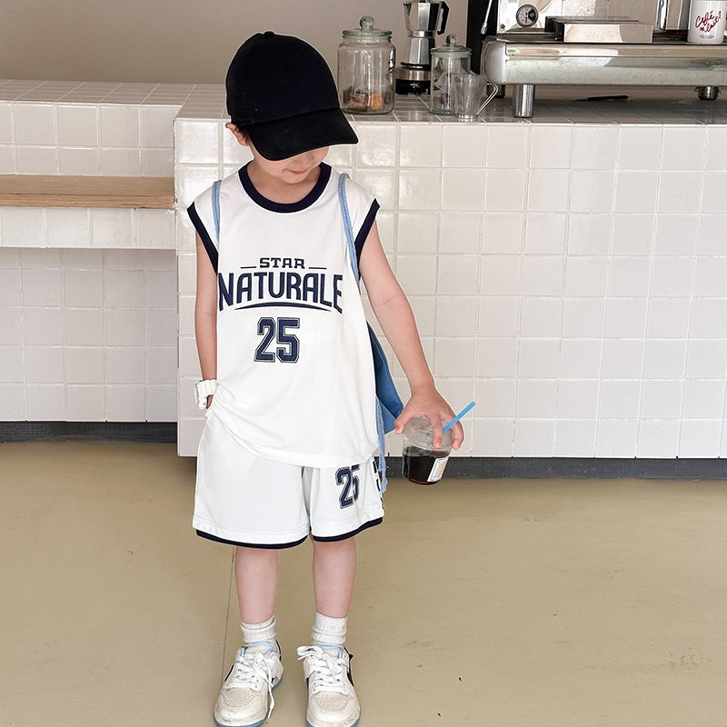 E7195#Kids football shirt shorts set