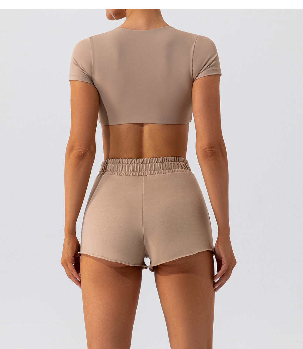 53# AL Short Sleeve Bra And Shorts Set