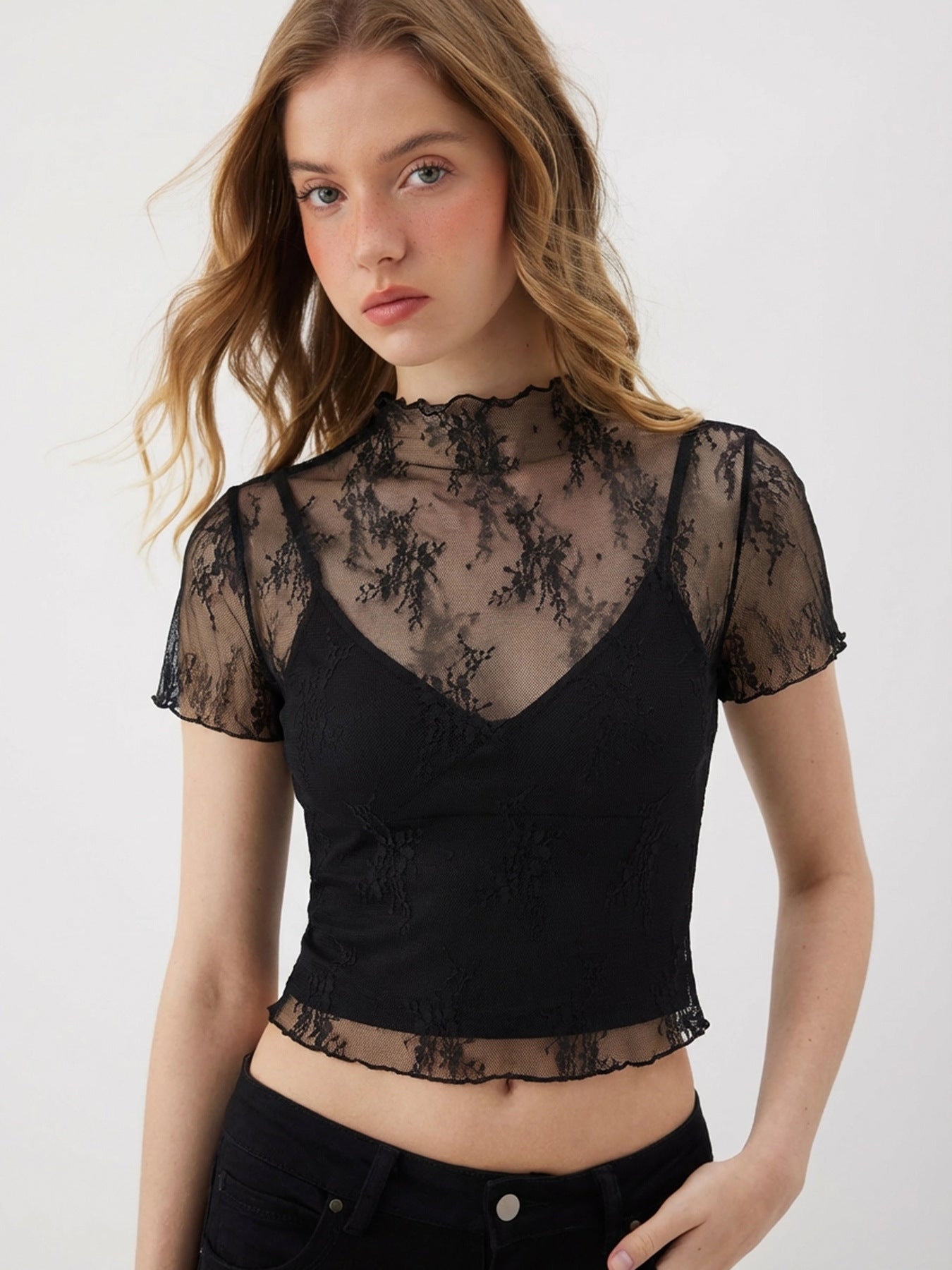 E7222#Women Mesh Shirts