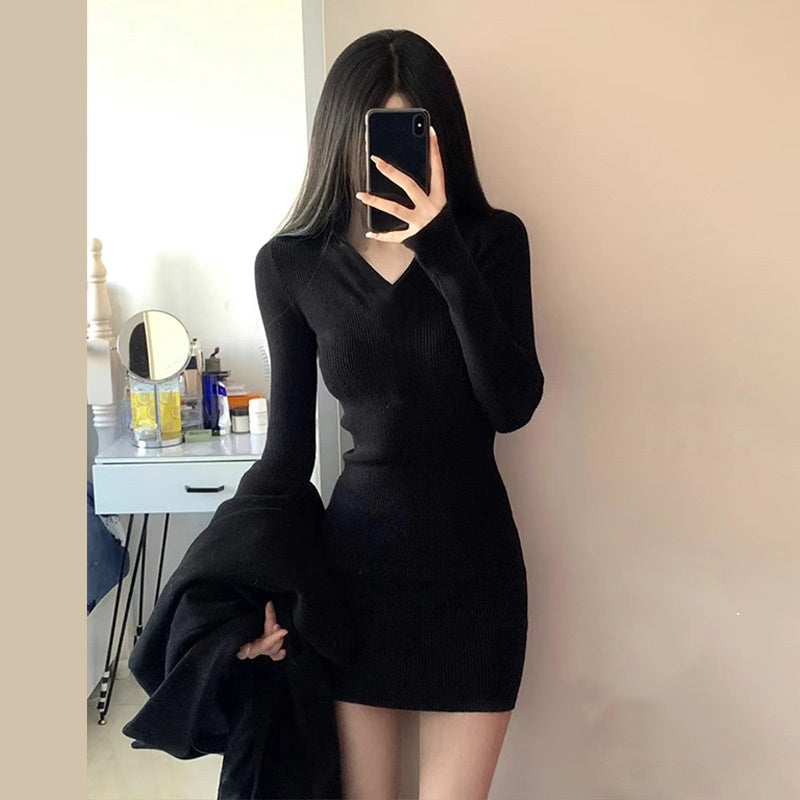 ZGLHUA Women Long Sleeve Knitted Dress