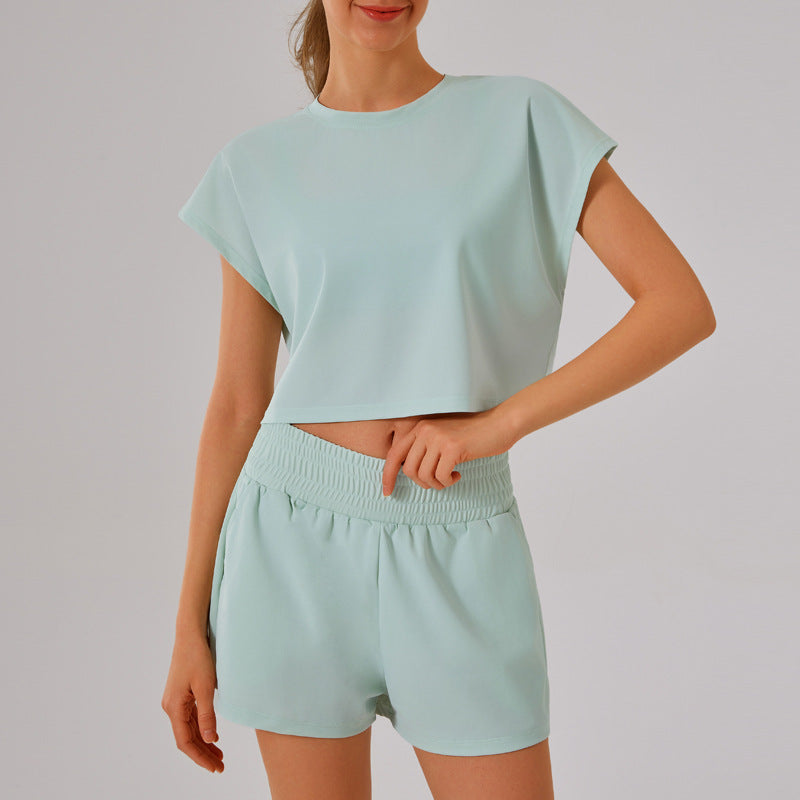 L4520-1# Women Yoga Top Shorts Set