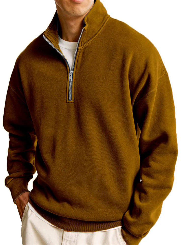 1904#A 3D Silver Men Half zipper Sweatshirts