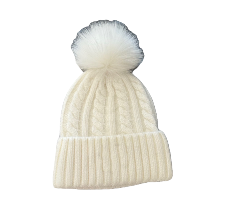 E6742# Rabbit Fur Knitted Hat