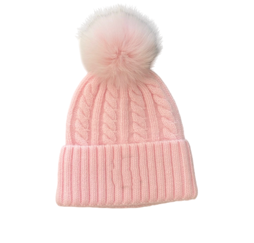 E6742# Rabbit Fur Knitted Hat