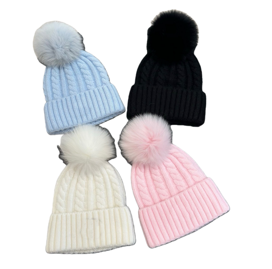 E6742# Rabbit Fur Knitted Hat