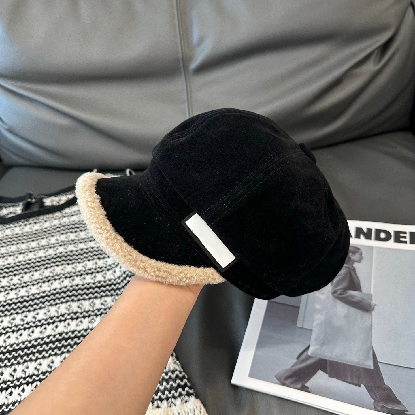 E6703# Chamois leather hat