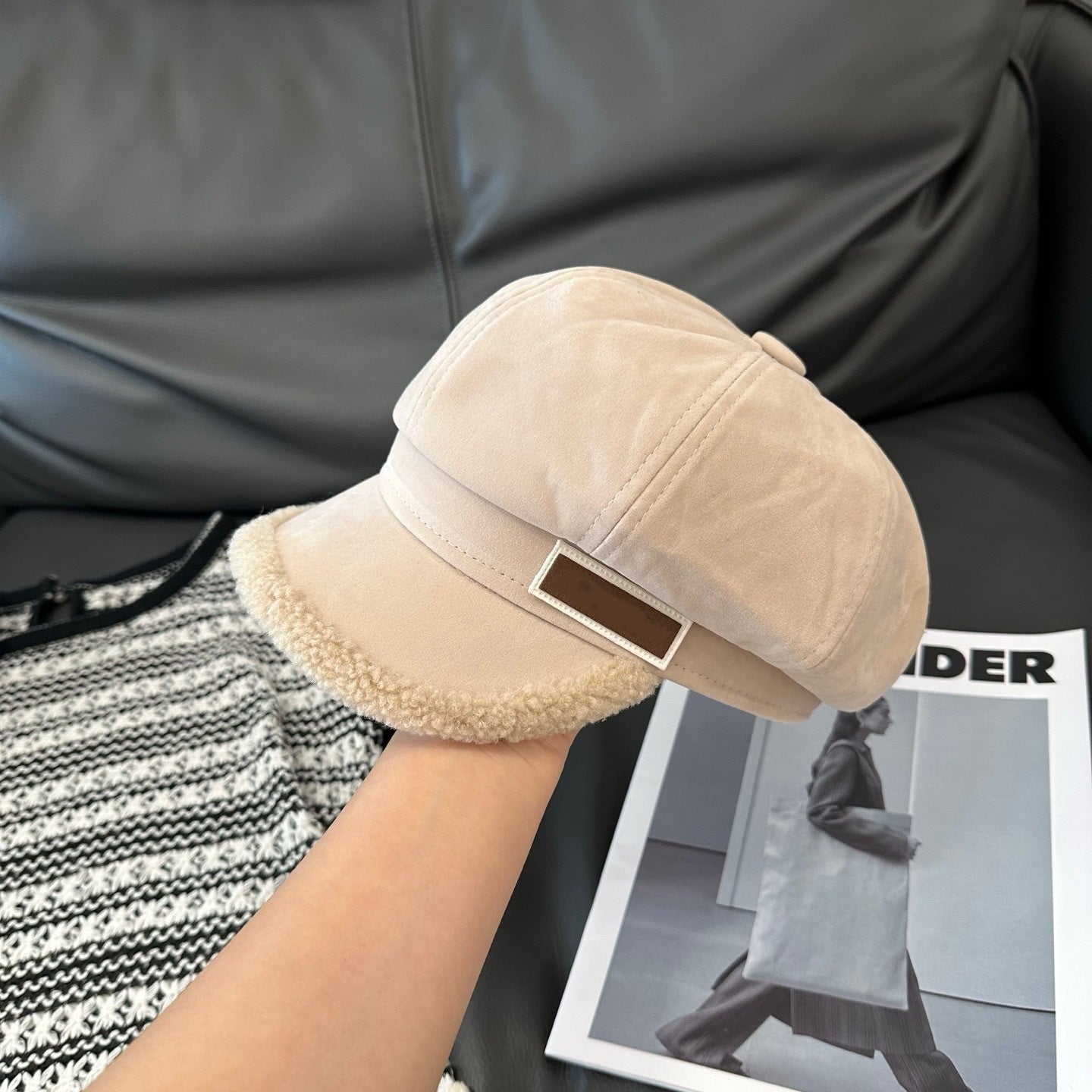 E6703# Chamois leather hat