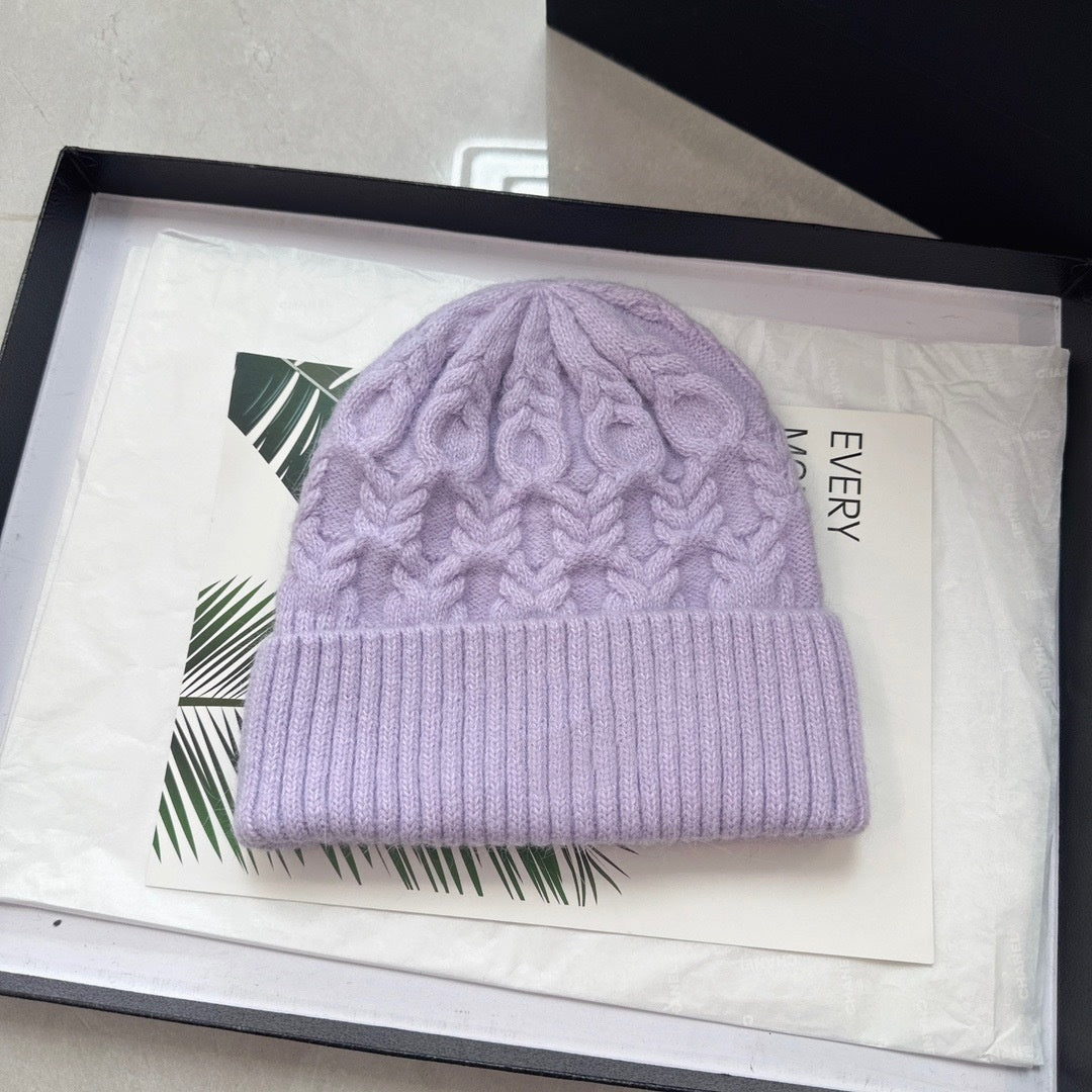 E6668# Rabbit Fur Knitted Hat