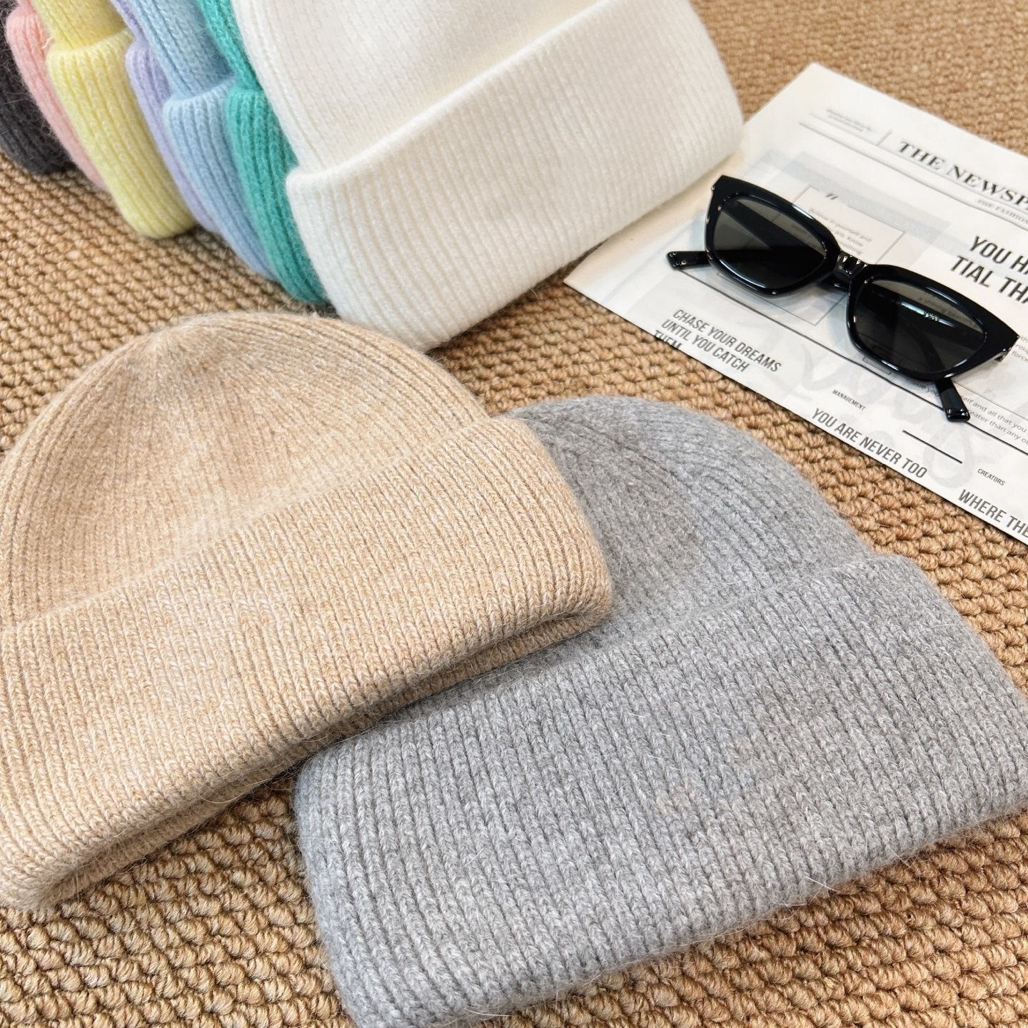 1551# XY A Rabbit Hair Knitted Hat