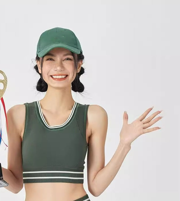 276# AL Women Yoga Bra Top Skirts Set