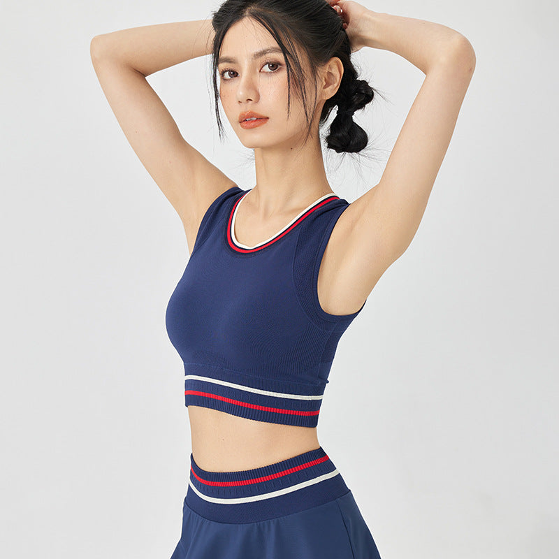 276# AL Women Yoga Bra Top Skirts Set