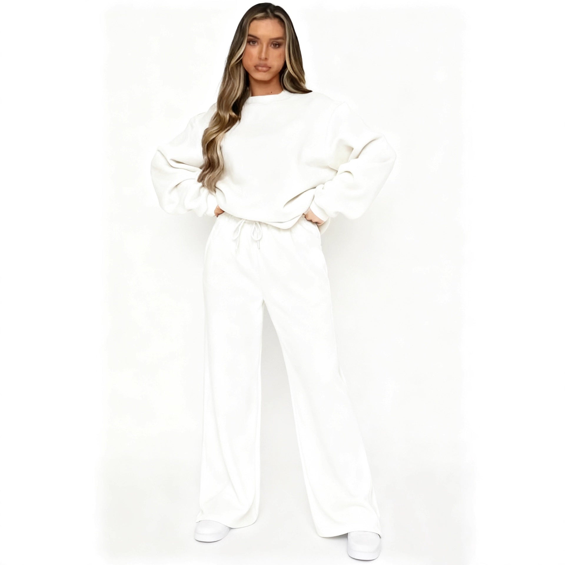 2297# A Women Polyester Pullover+ Jogger Set