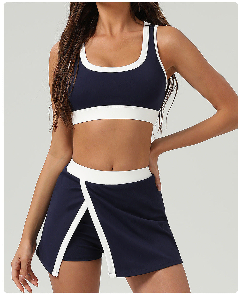 803# A  Women Yoga Tank Skirts Set