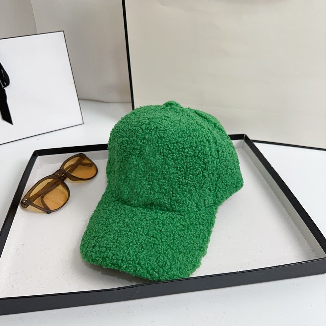 E6737# Lamb wool baseball cap