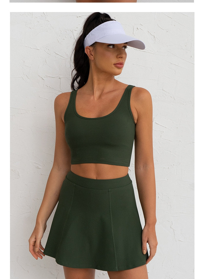 418# AL Women Yoga Bra Skirts Set