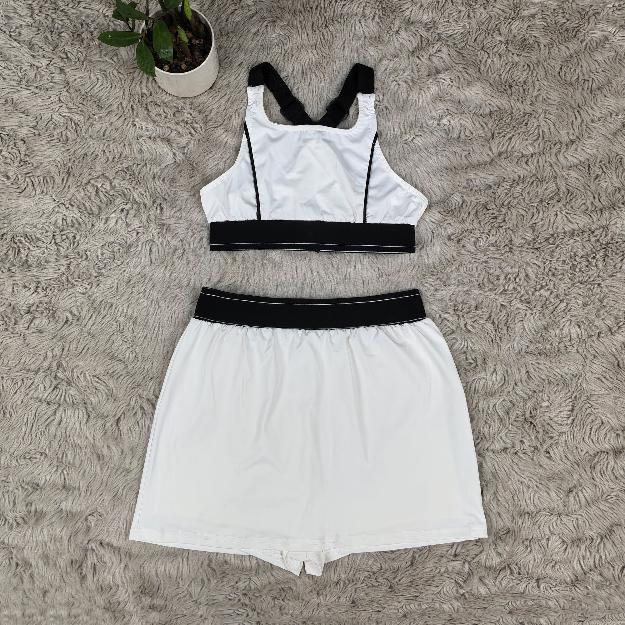 2436# A Women Yoga Bra Skirts Set