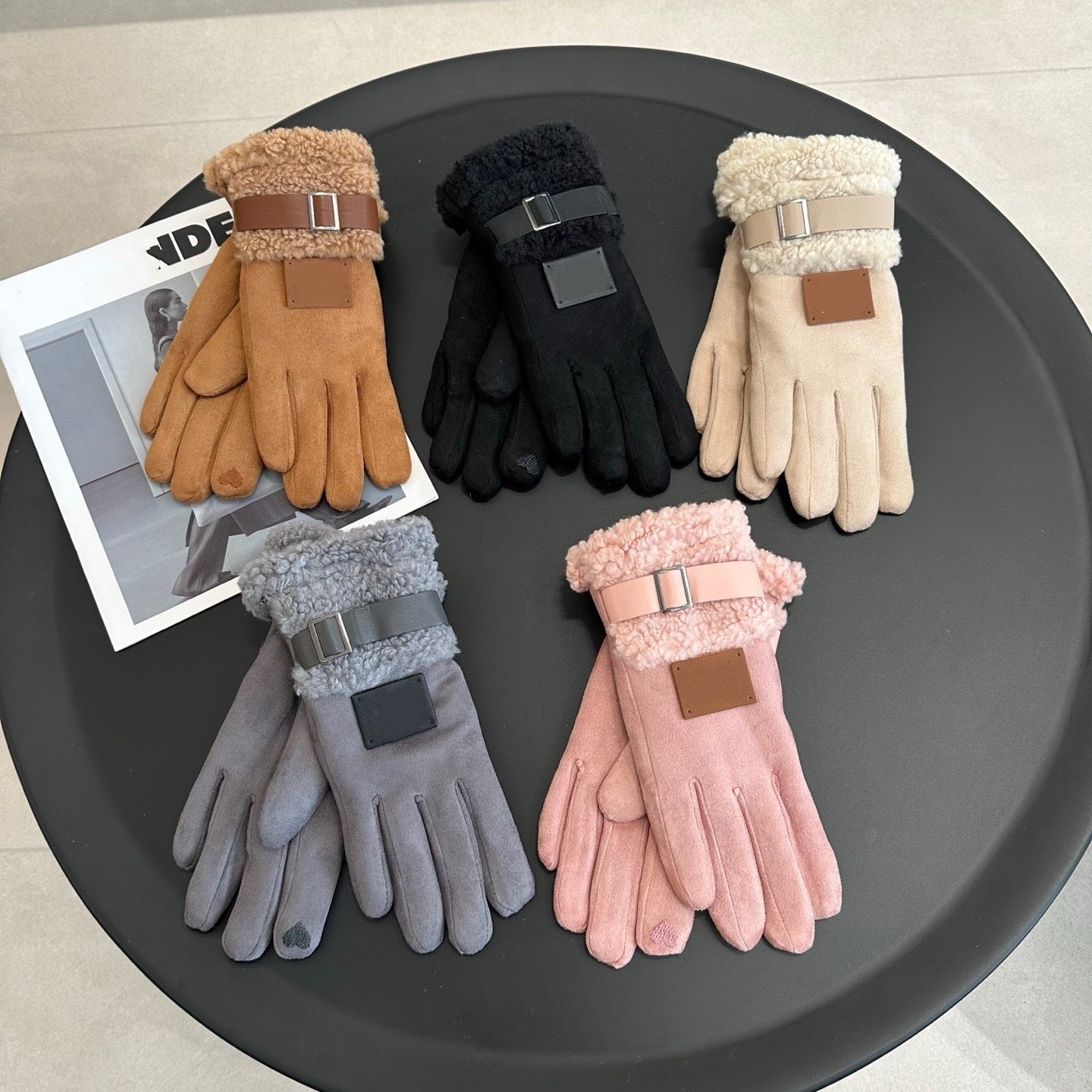 E6745#Chamois leather gloves