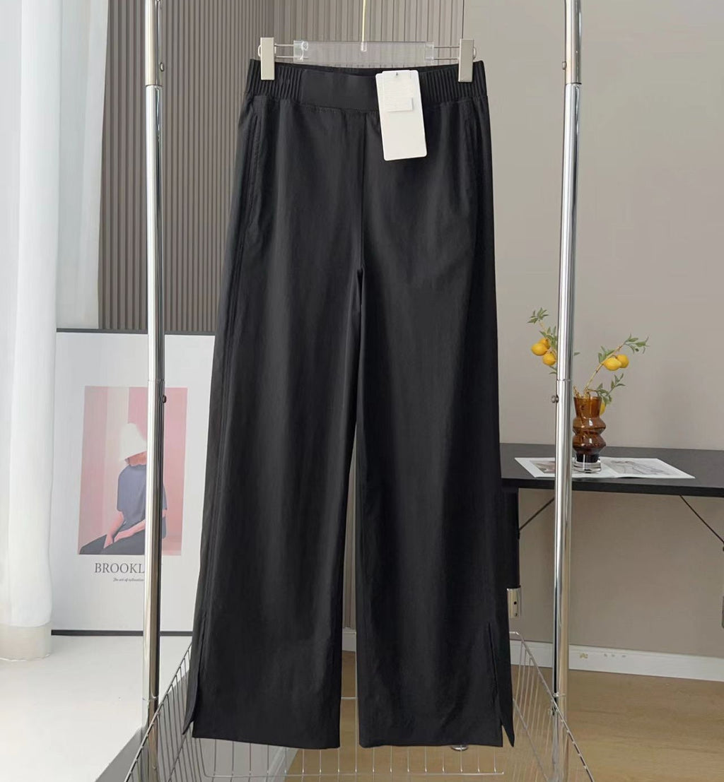 L6489#  Women Wide‑Leg Cropped Pants