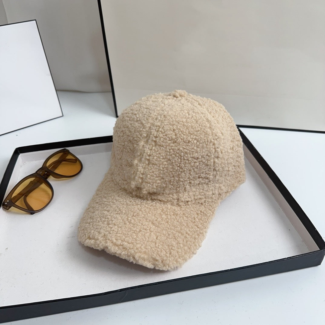 E6737# Lamb wool baseball cap