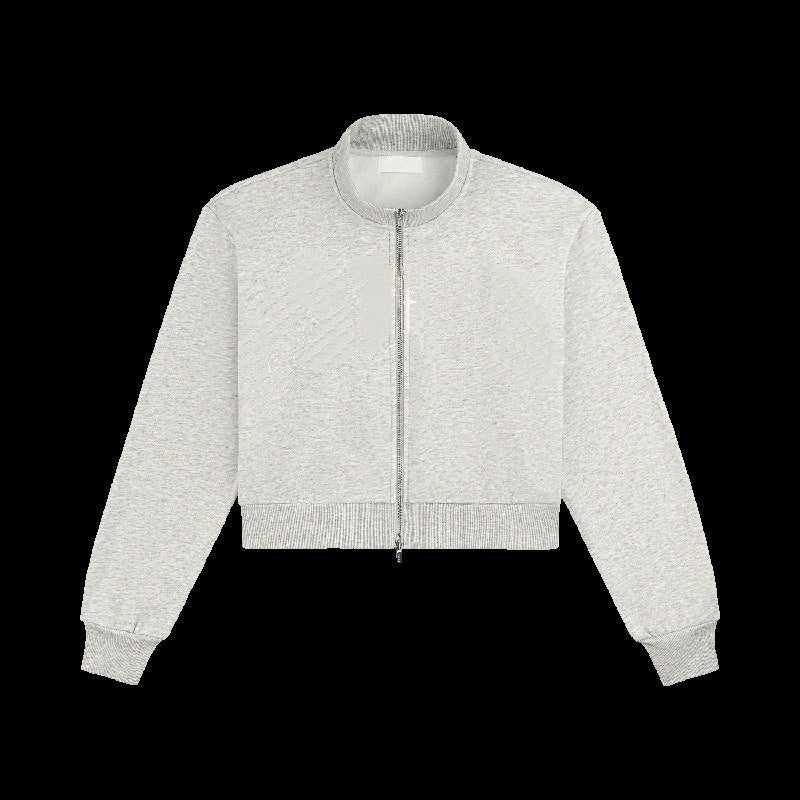 E7407# Women Embroidery Fleece Zipper Jacket