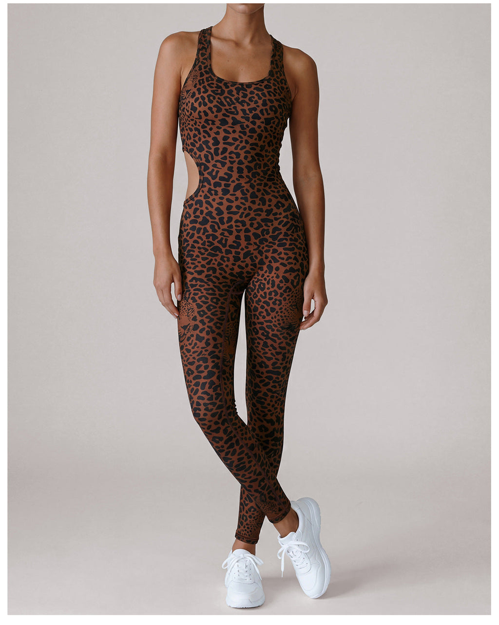L6431#  Women Leopard Jumpsuit