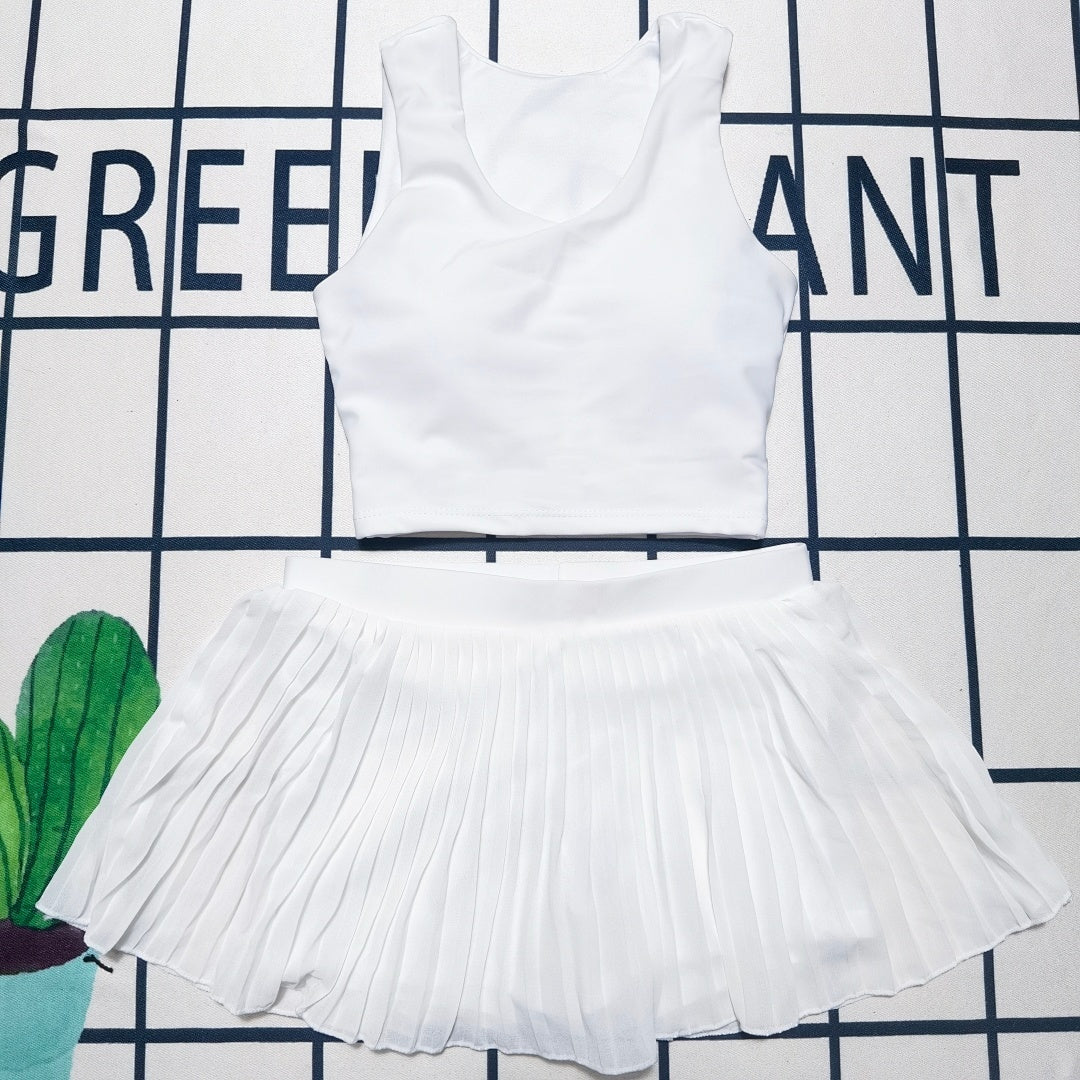 1847# A Women Yoga Bra Skirts Set