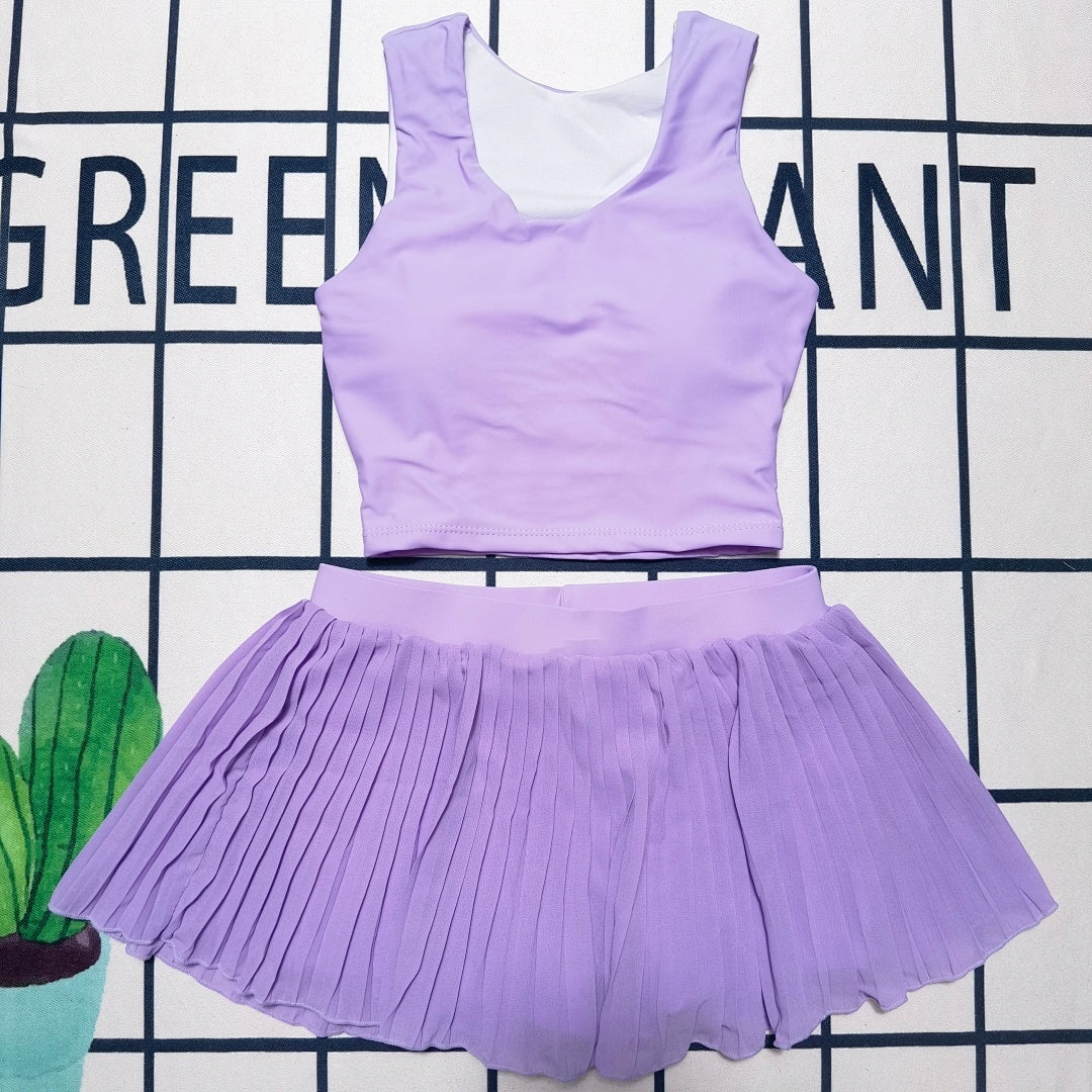 1847# A Women Yoga Bra Skirts Set