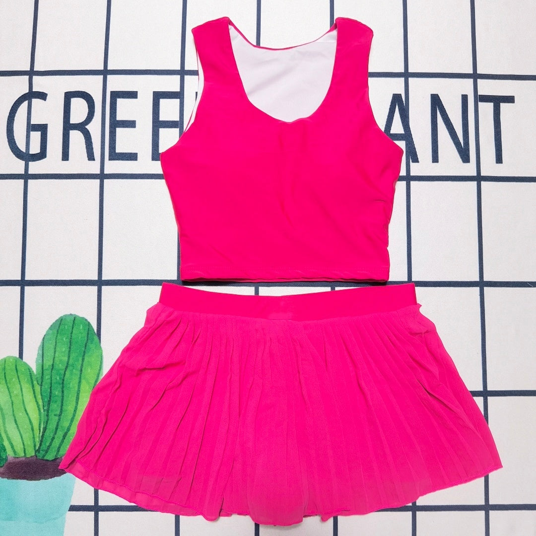 1847# A Women Yoga Bra Skirts Set