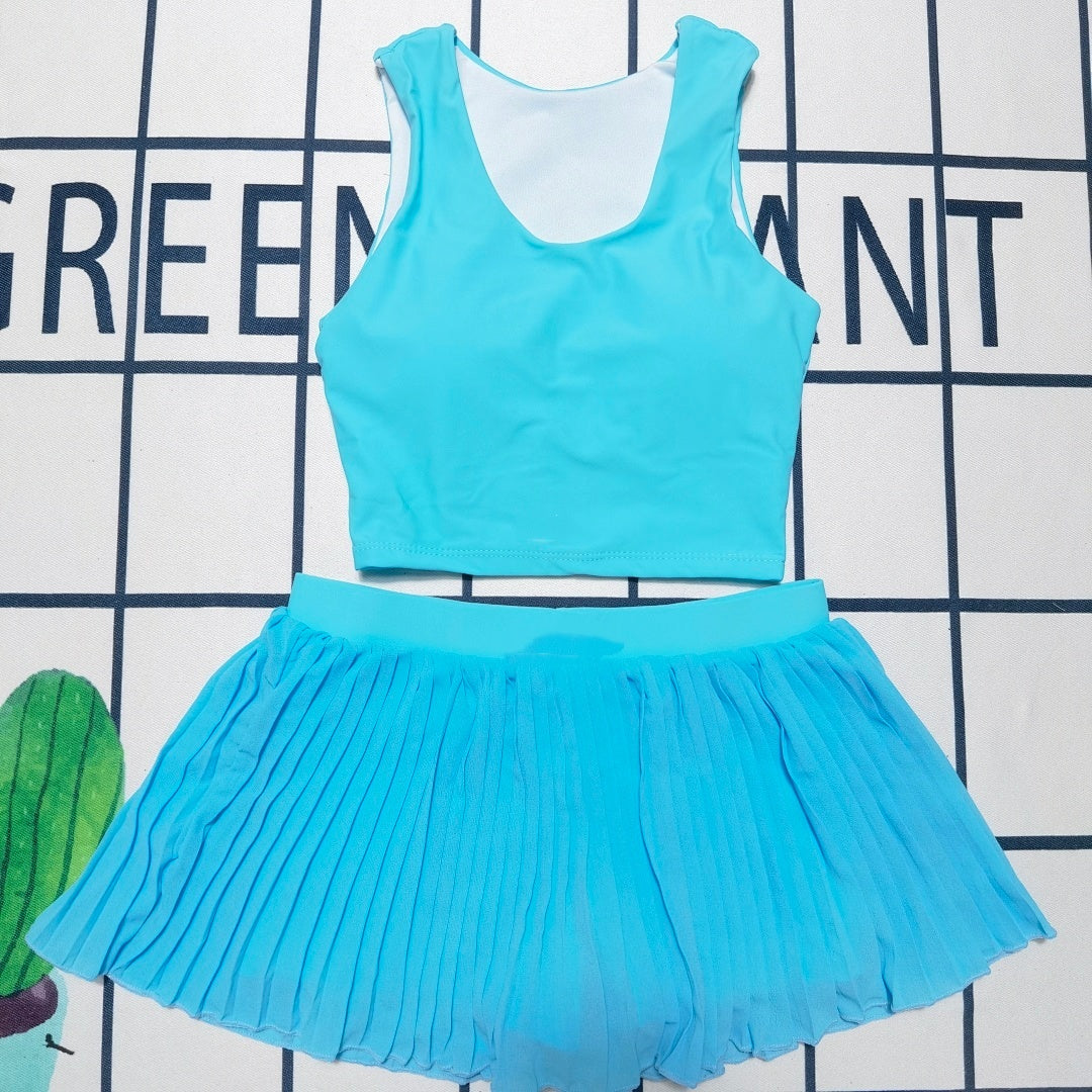 1847# A Women Yoga Bra Skirts Set