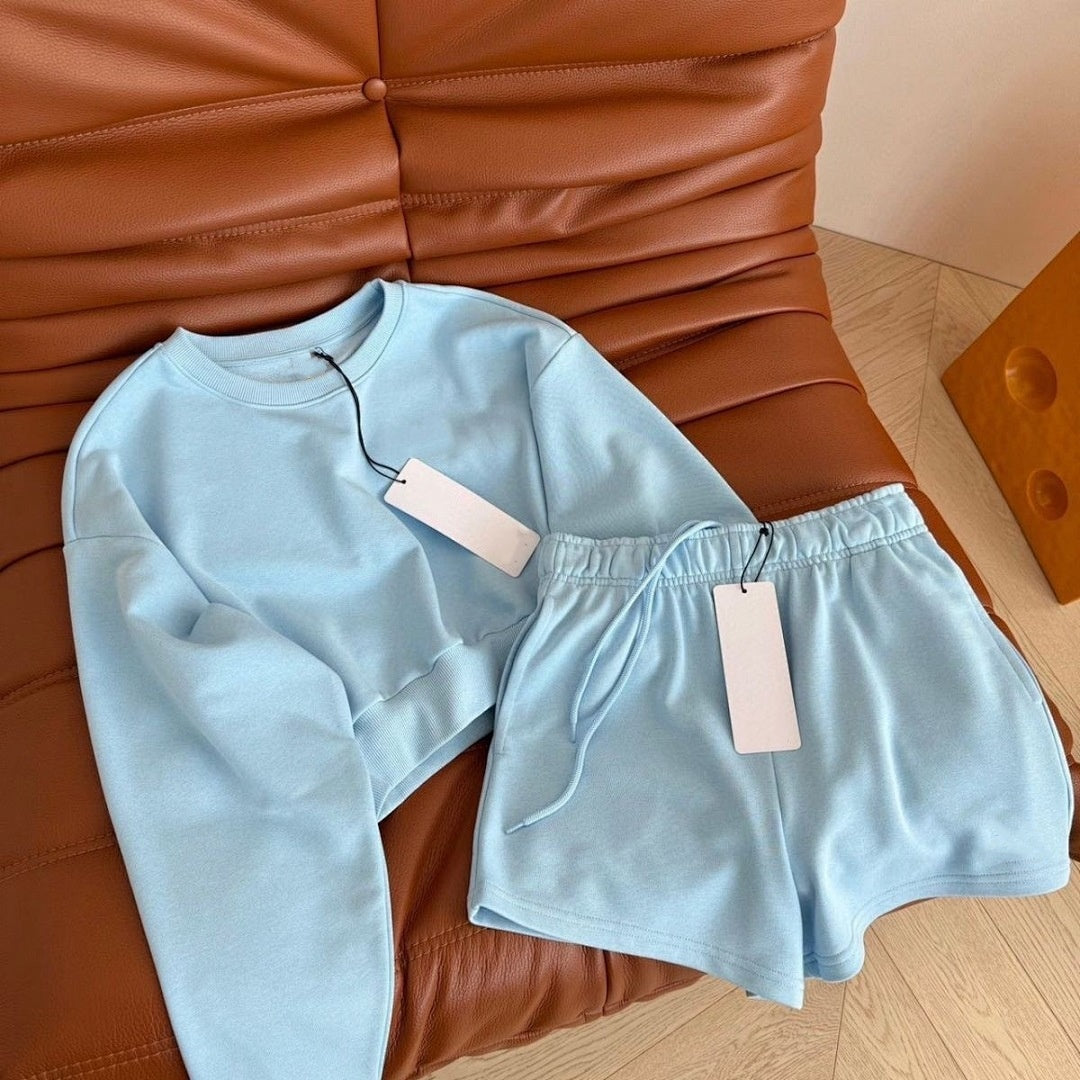 1933# A Women Yoga Sweatshirts Shorts Set
