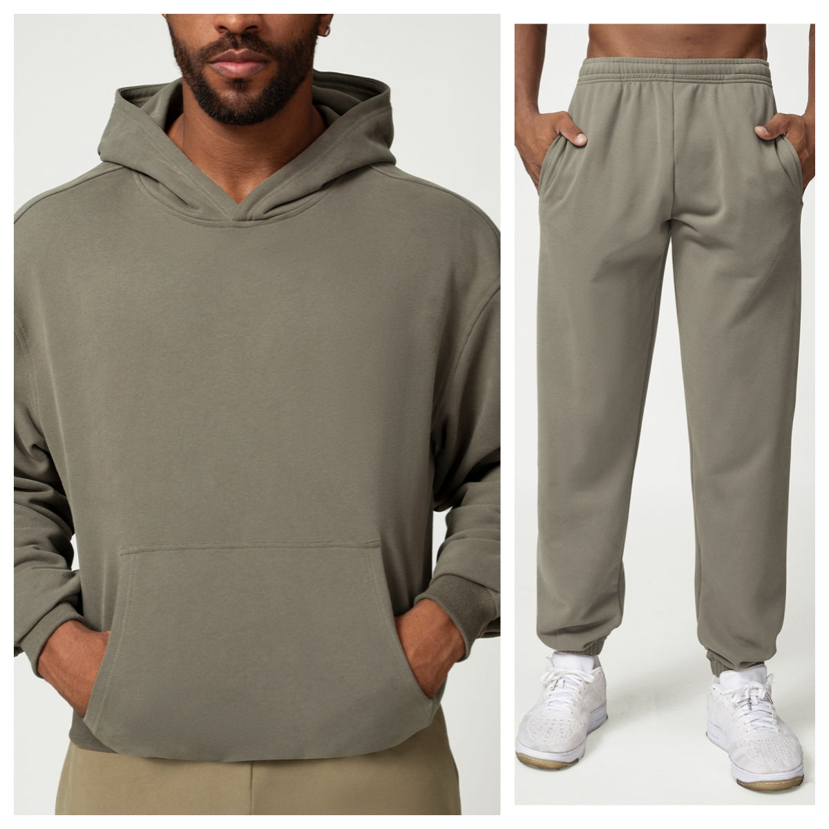 772#A 3D Silver Men Hoodie Pants Set