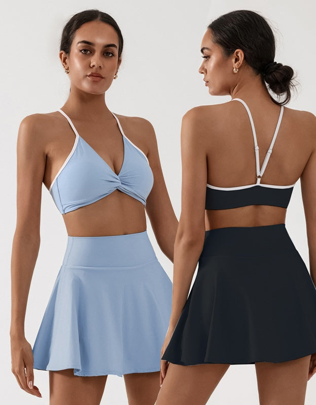 824# A Women Yoga Bra Skirts Set