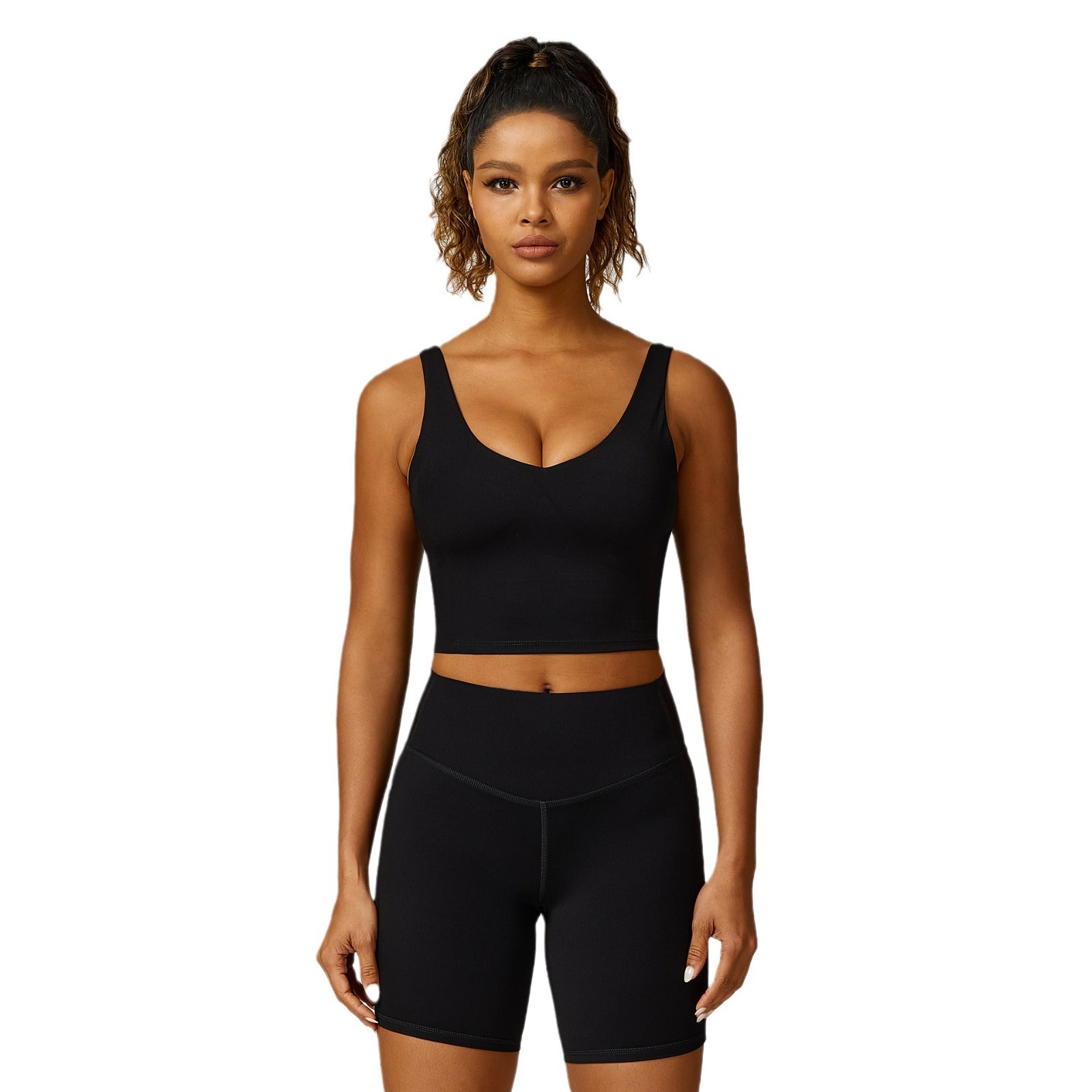 L2929#  Women Yoga Bra Shorts Pants Set