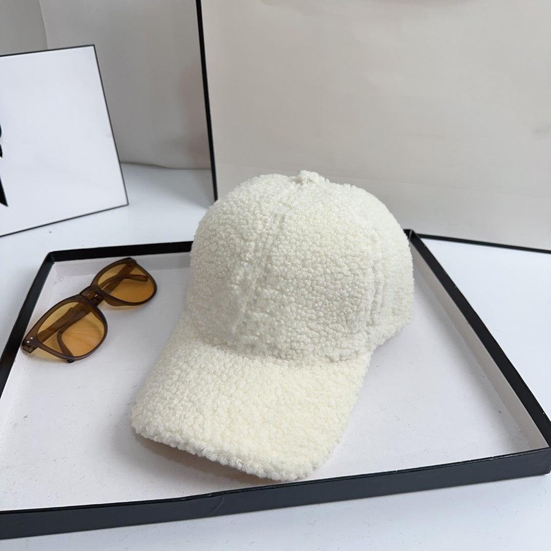 E6737# Lamb wool baseball cap