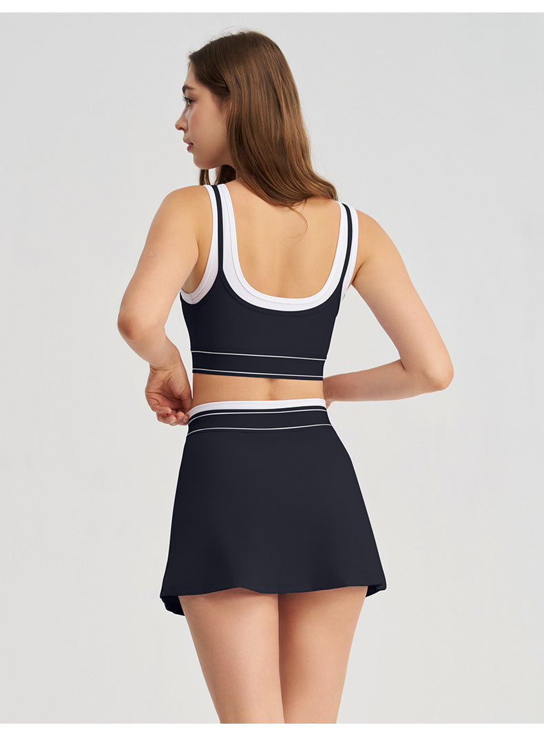 1241#A Women Bra Top Skirts Set