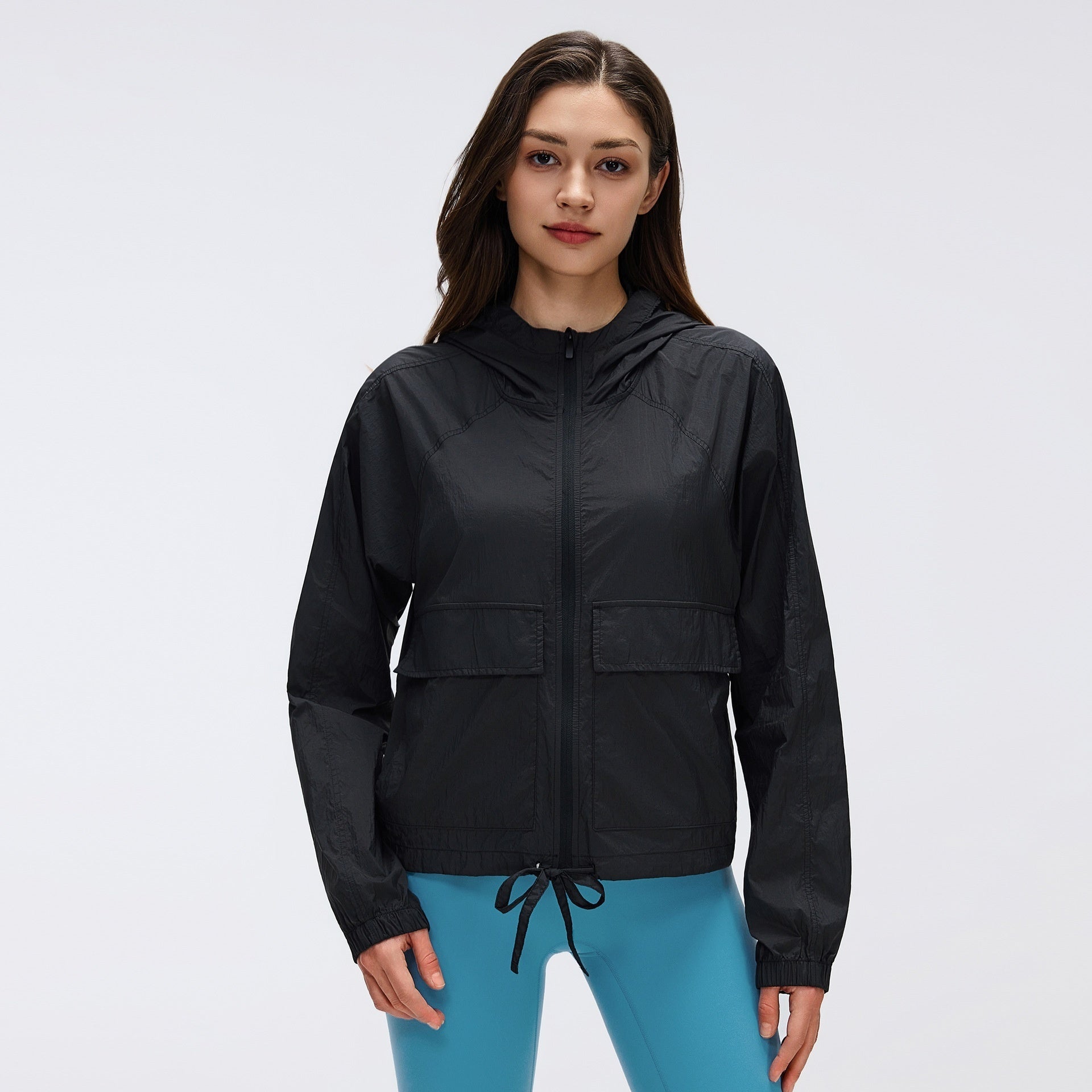 L5769# Women Yoga Hooded Sunscreen Coat