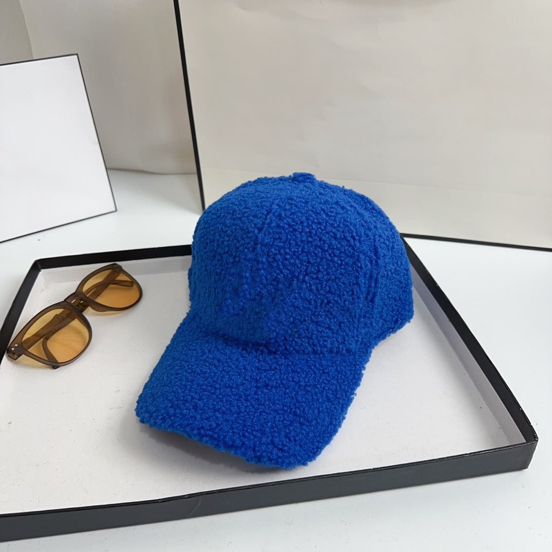 E6737# Lamb wool baseball cap