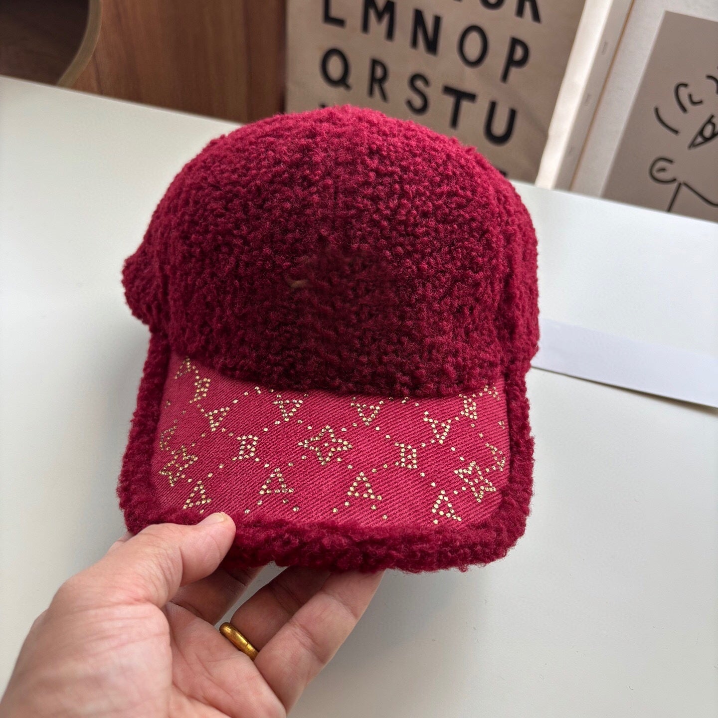 1554#LOFS A Lamb Wool Baseball Cap