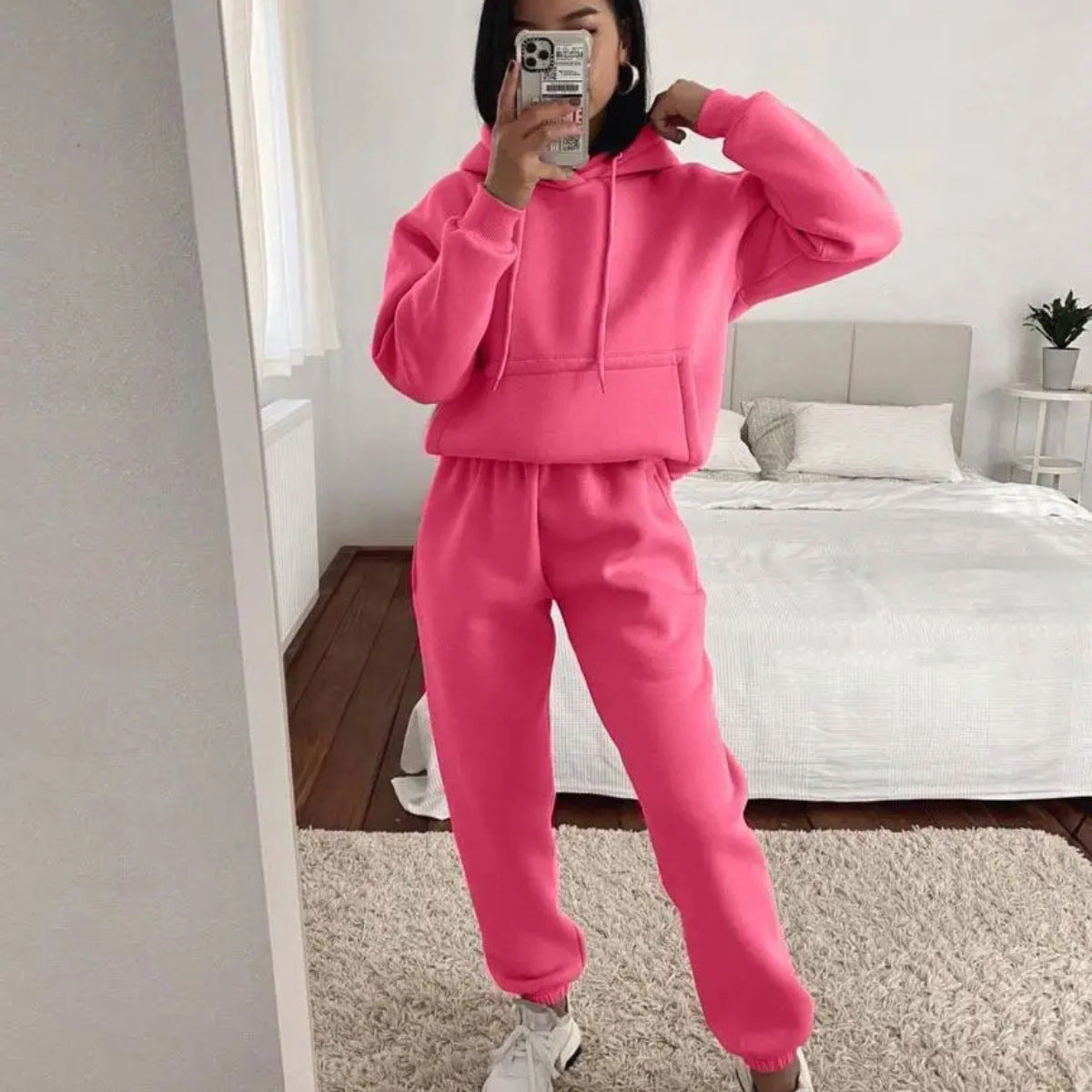 487# AL 3D Silver Logo Women Hoodies Pants Set