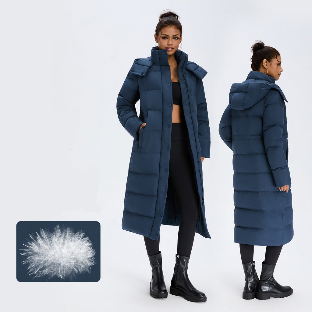 L6667#  Same Color Silica Gel Women Long Goose Down Coat