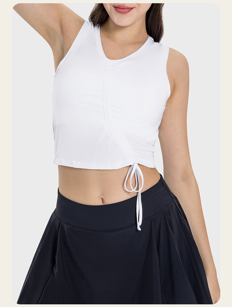 L2134#  Women Drawstring Yoga Tank