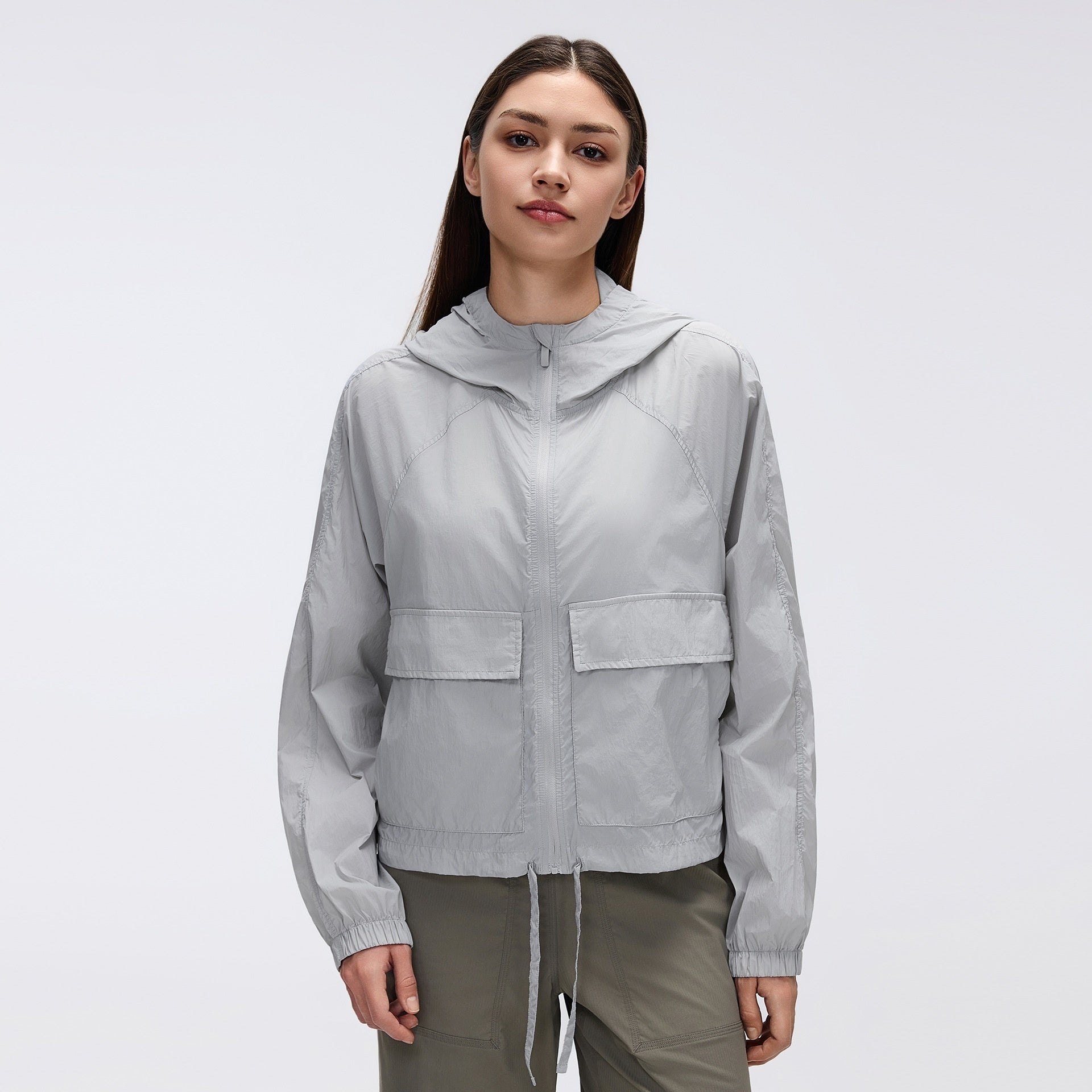 L5769# Women Yoga Hooded Sunscreen Coat