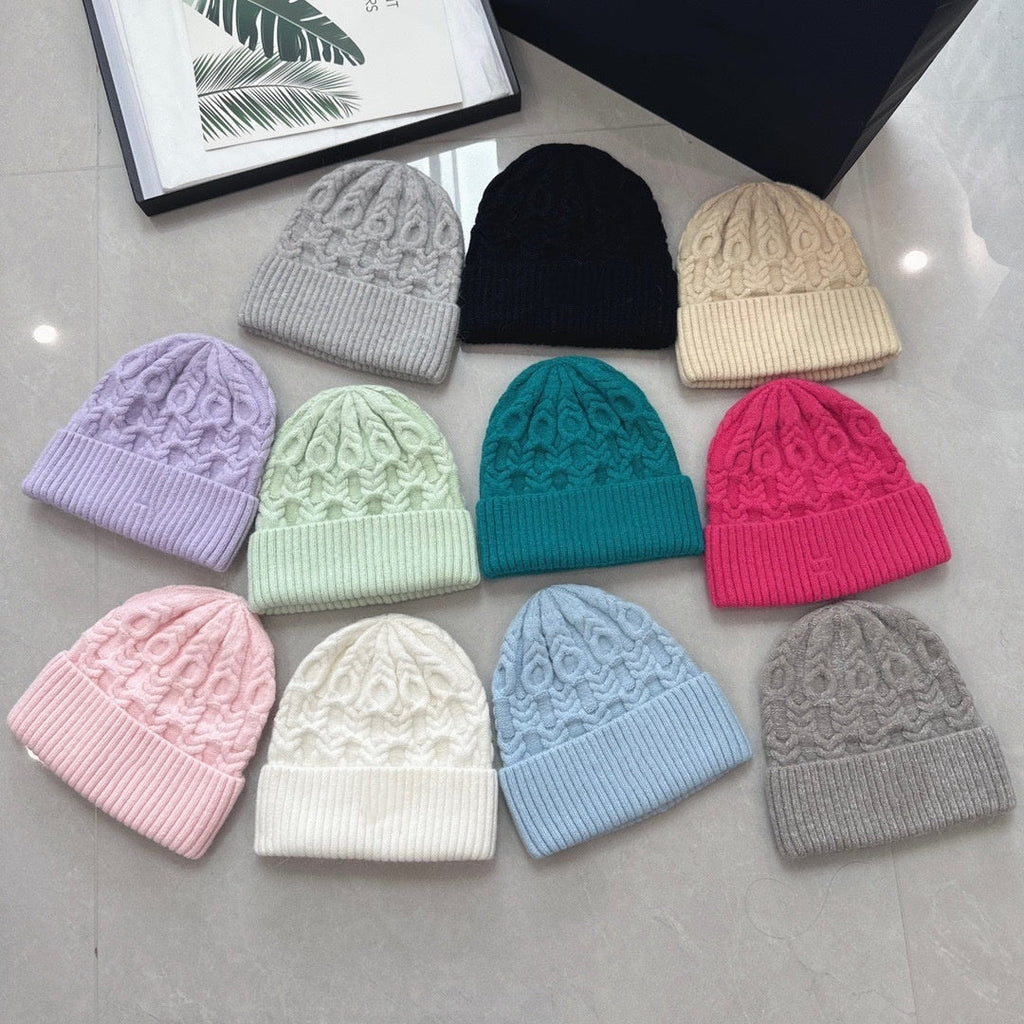 E6668# Rabbit Fur Knitted Hat