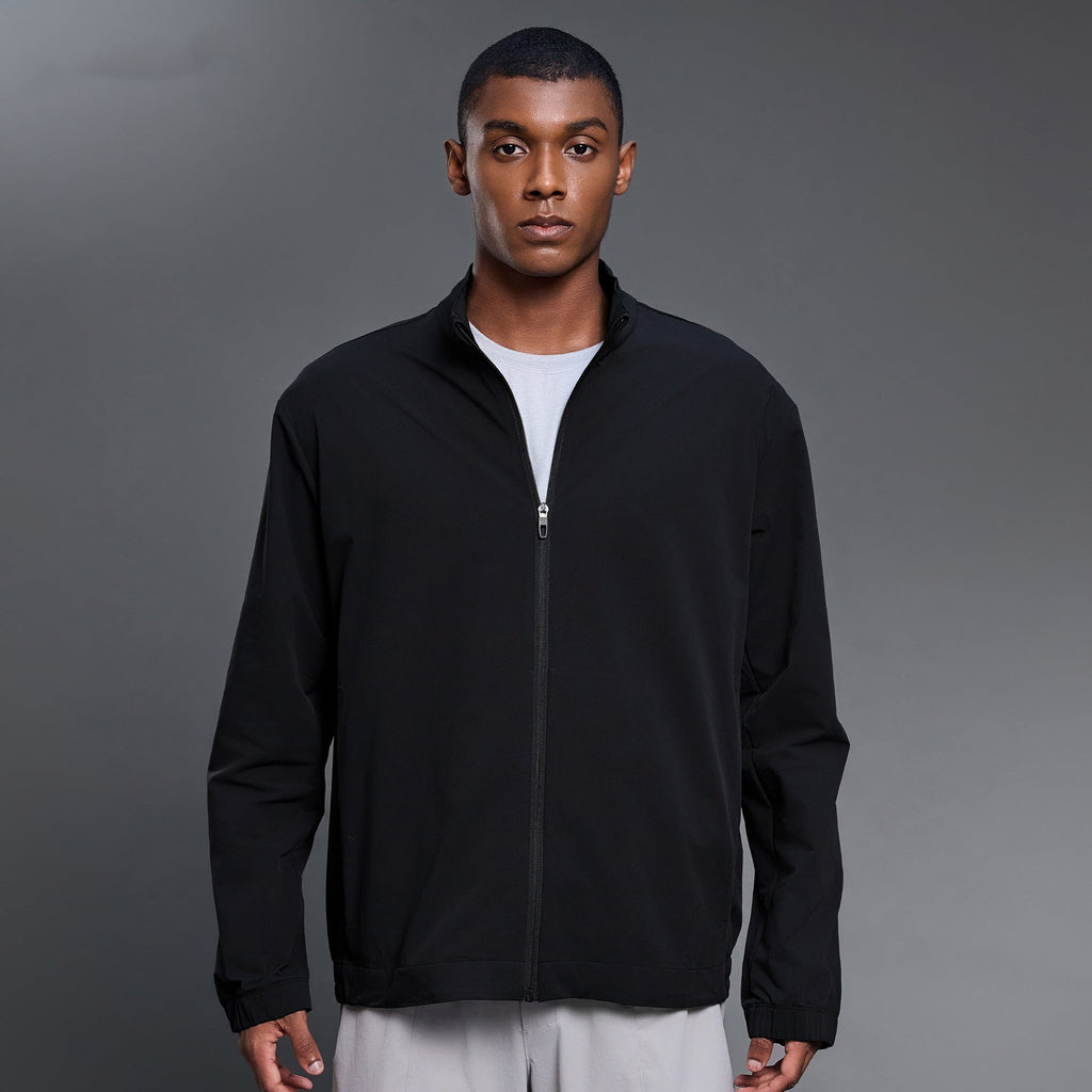 L6759#  Same Color Silica Gel  Men Sport Jacket