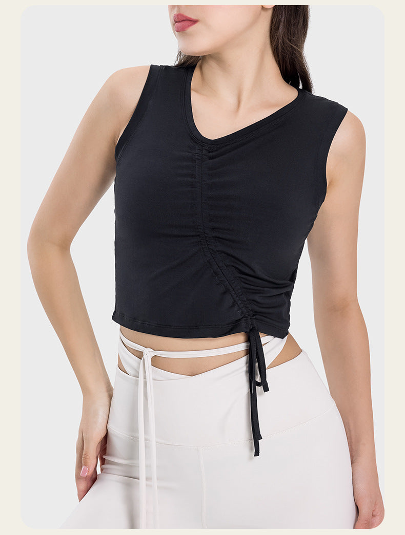 L2134#  Women Drawstring Yoga Tank